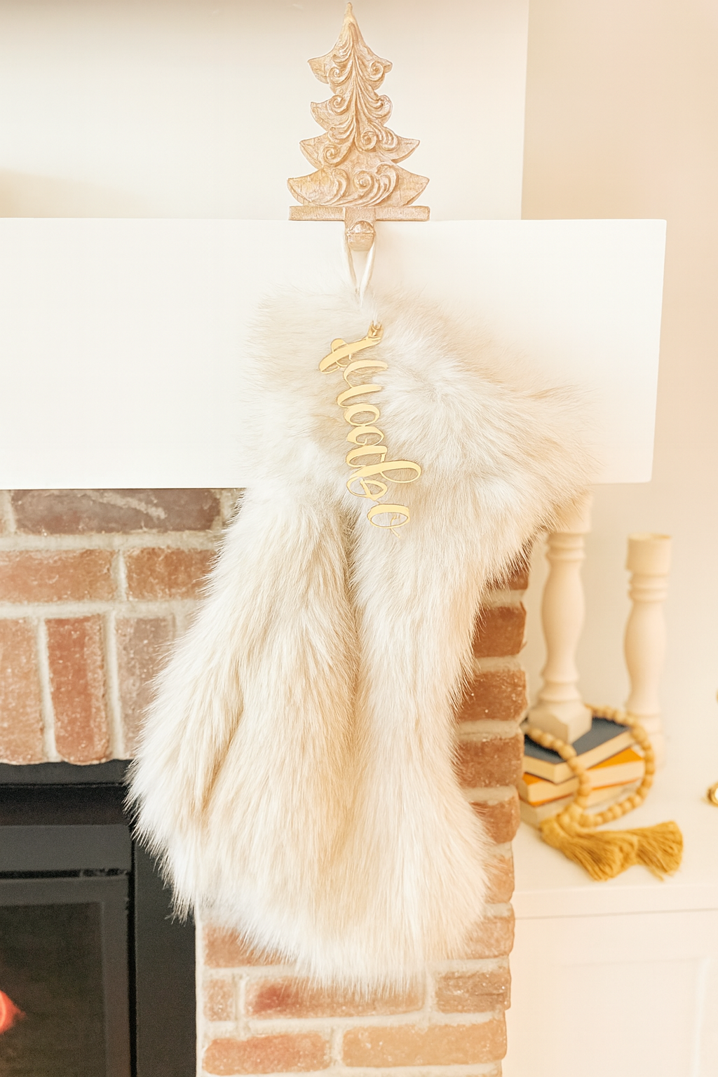 Mirror Gold Stocking Name Tag