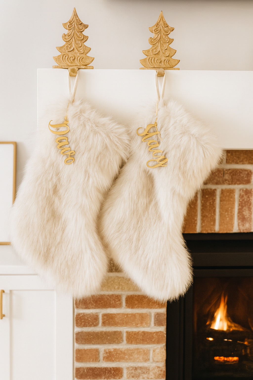 Mirror Gold Stocking Name Tag